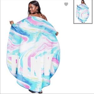 New Victoria Secret Pink Circle Beach Towel Marble